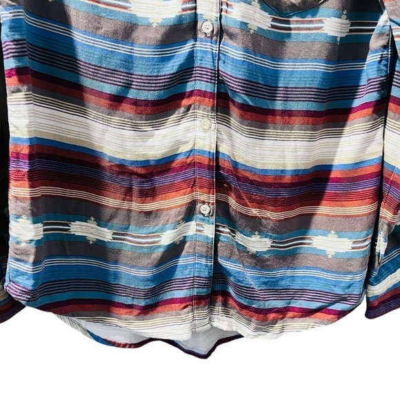 Stetson Serape Southwest Western Rayon Button Up Long Sleeve Blouse Size Medium - Picture 4 of 6
